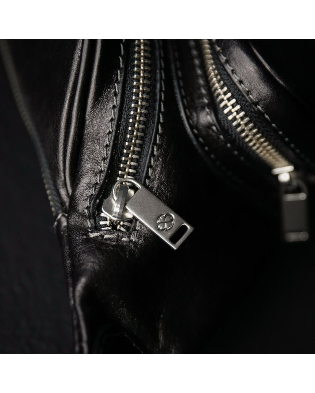 Time Resistance Black Leather Sling Bag Belly Bag for men