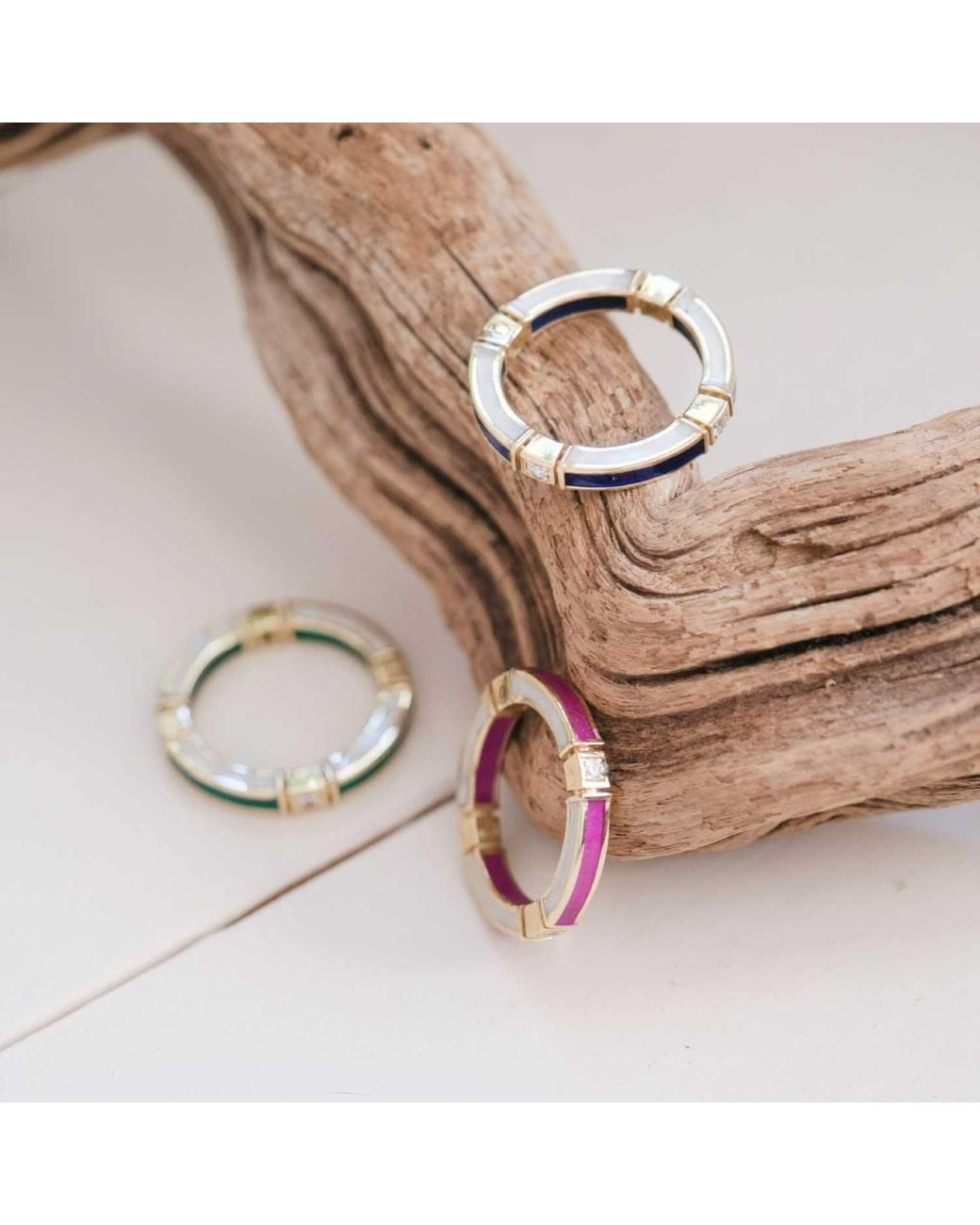 C|Nd|N by Candan Balto Metallic Megaron Square & Mother Of Pearl Enamel Ring