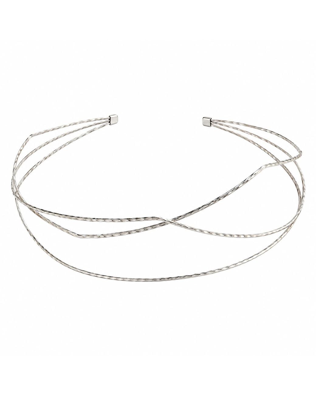 Rare Matters Jewelry White Sculptural Triple Hammered Wire Headband