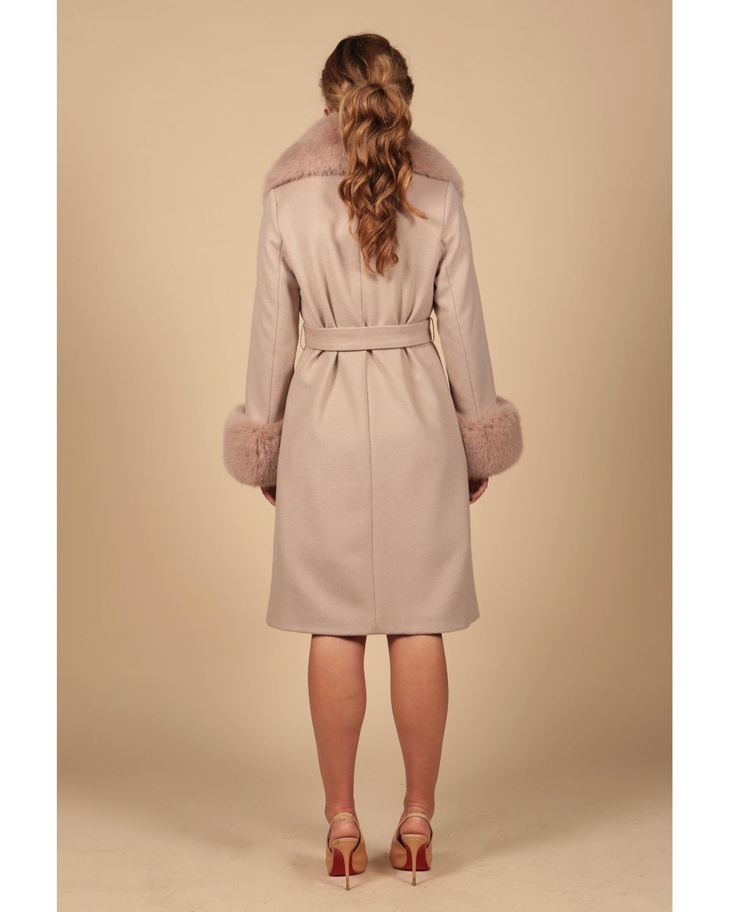 Santinni Pink Marlene Cashmere & Wool Coat
