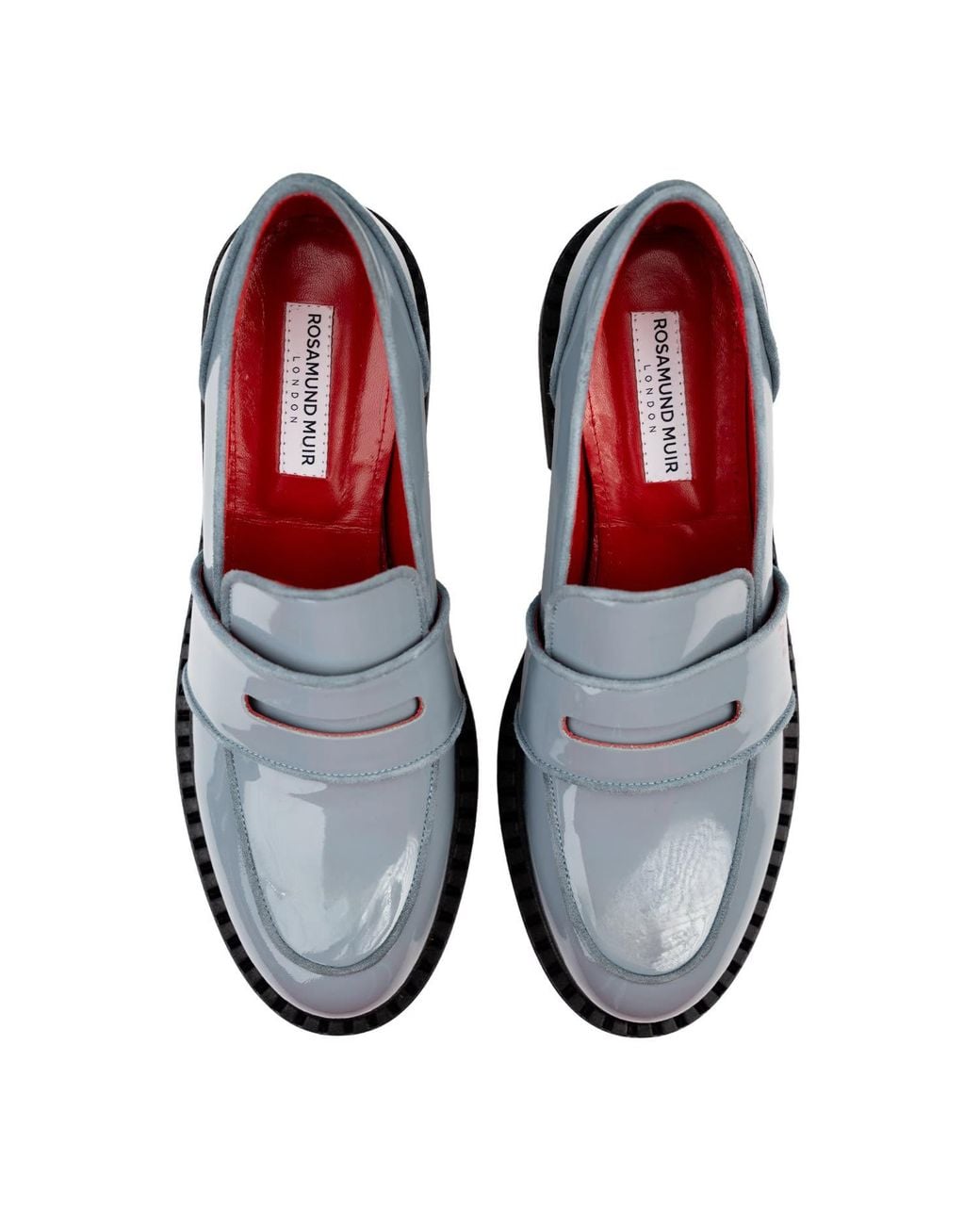 Rosamund Muir London Blue Stratford Patent Loafers