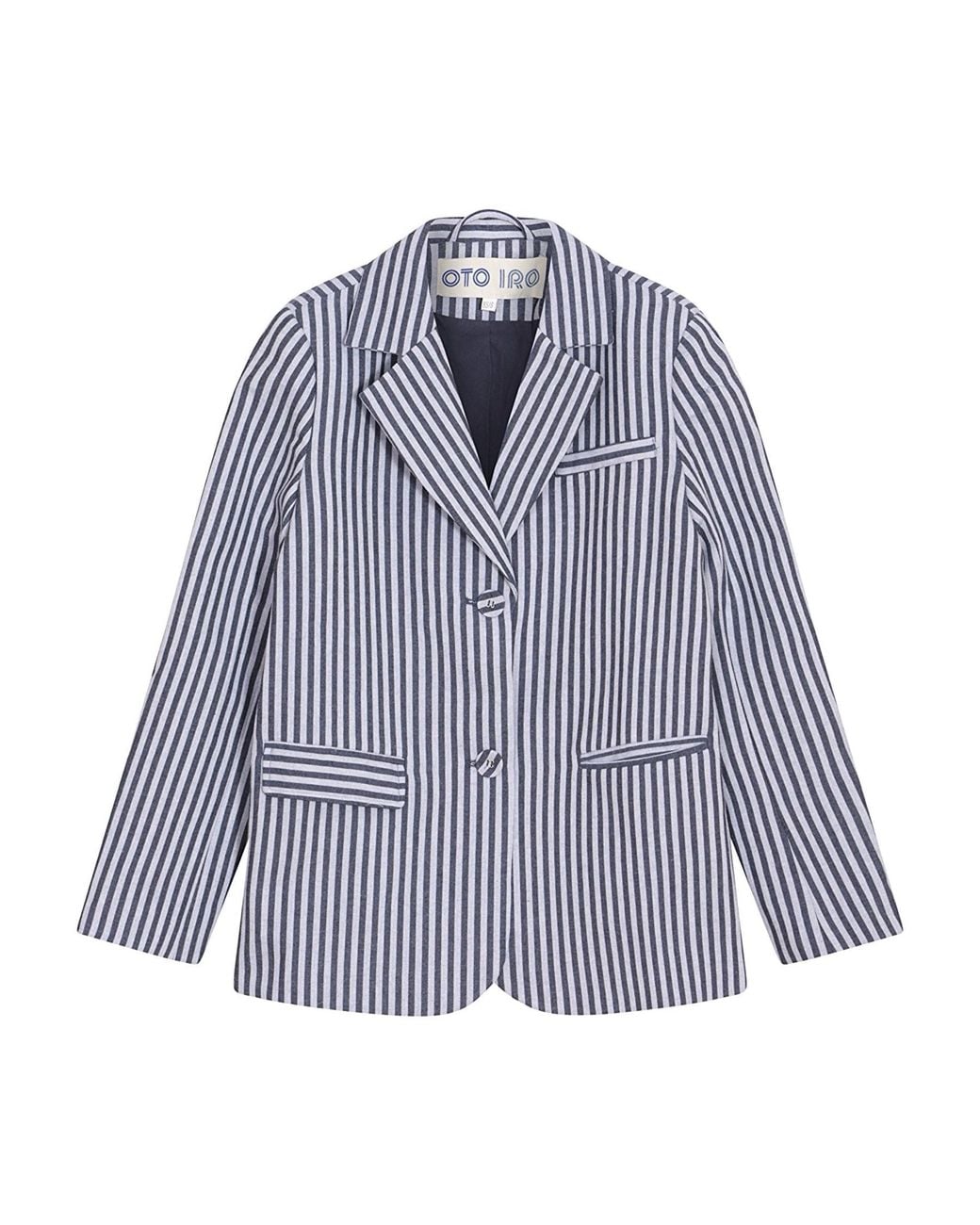 London Atelier Byproduct Blue Striped Tailored Blazer