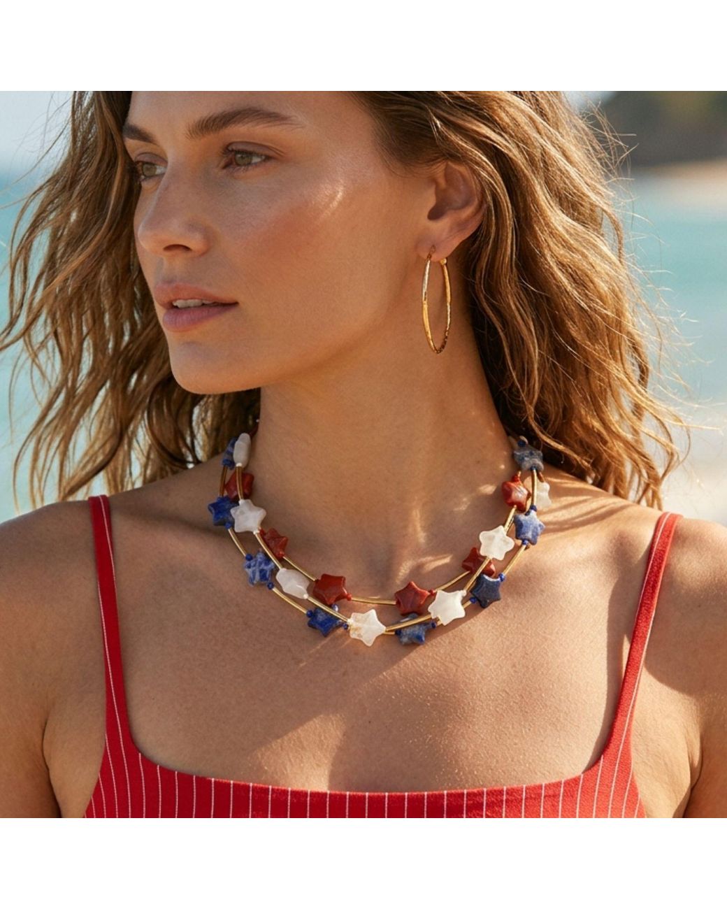 Jaredjamin Blue Liberty Gemstone Necklace