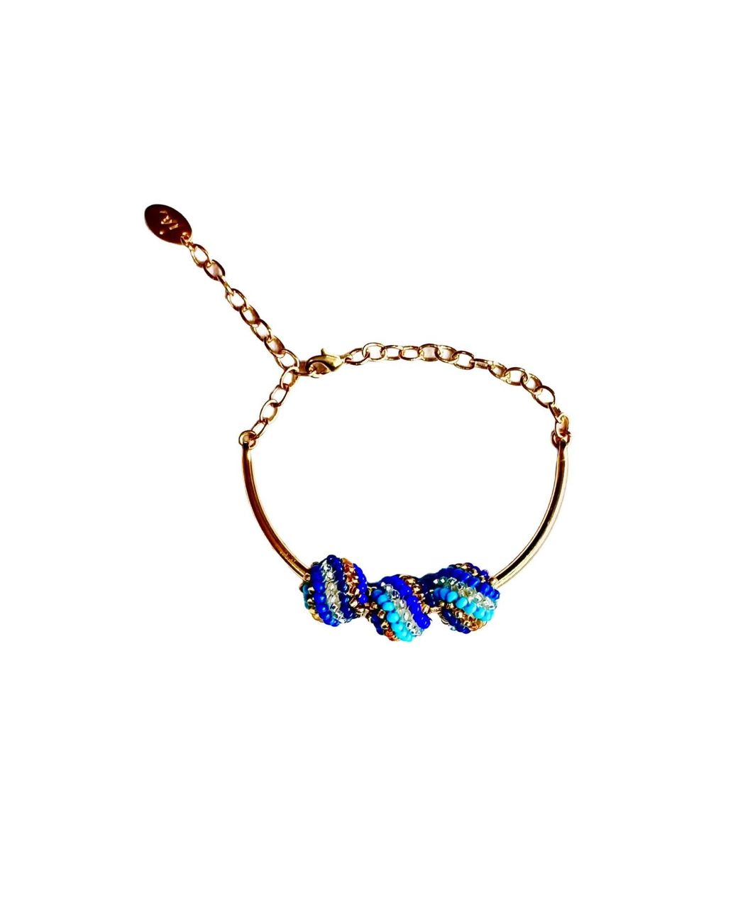 Iliana Arrazola Blue Magic Ball Bracelet, Glass Beads, Beaded Jewelry