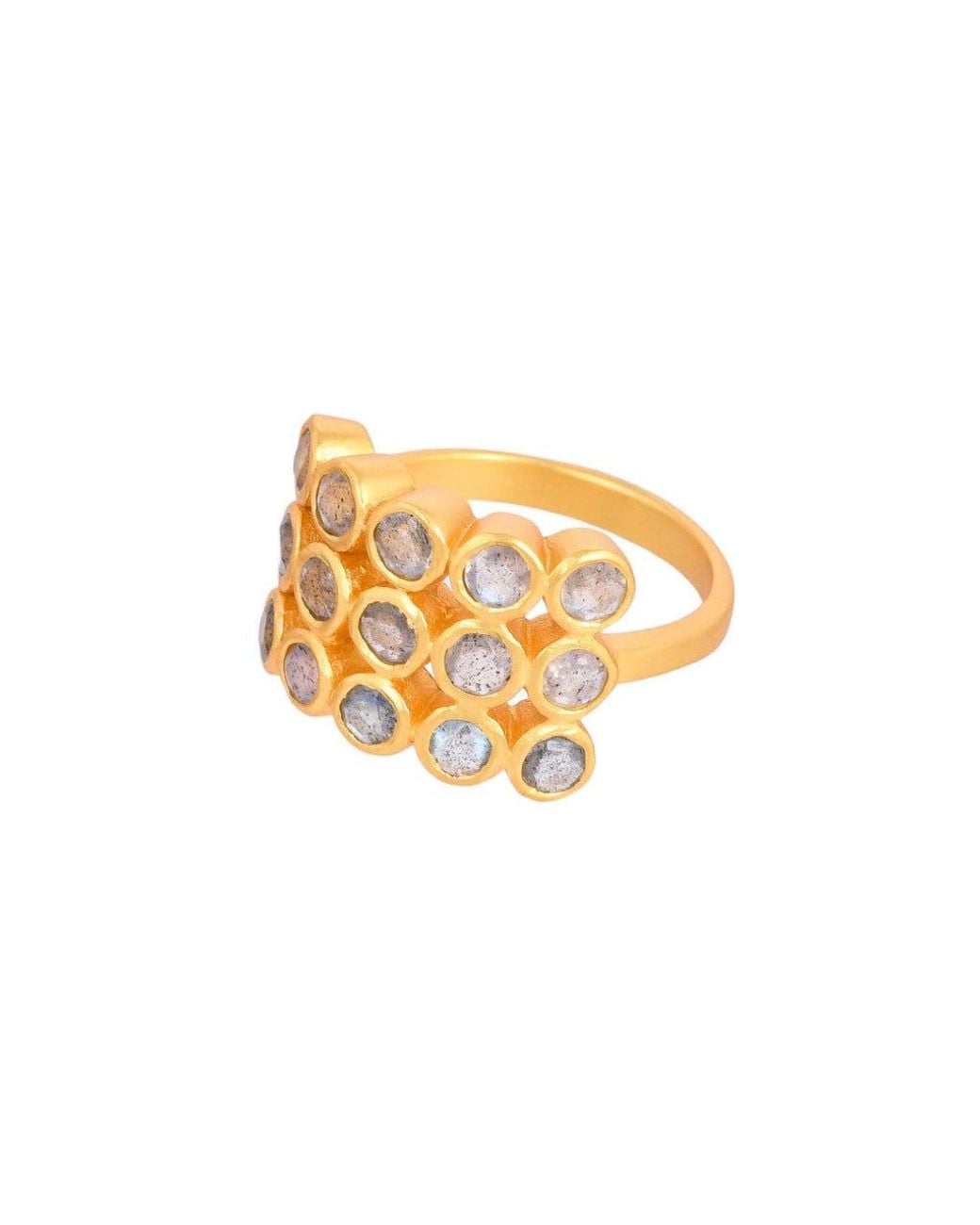 Opium Jewels Metallic Jali Tier Cocktail Ring