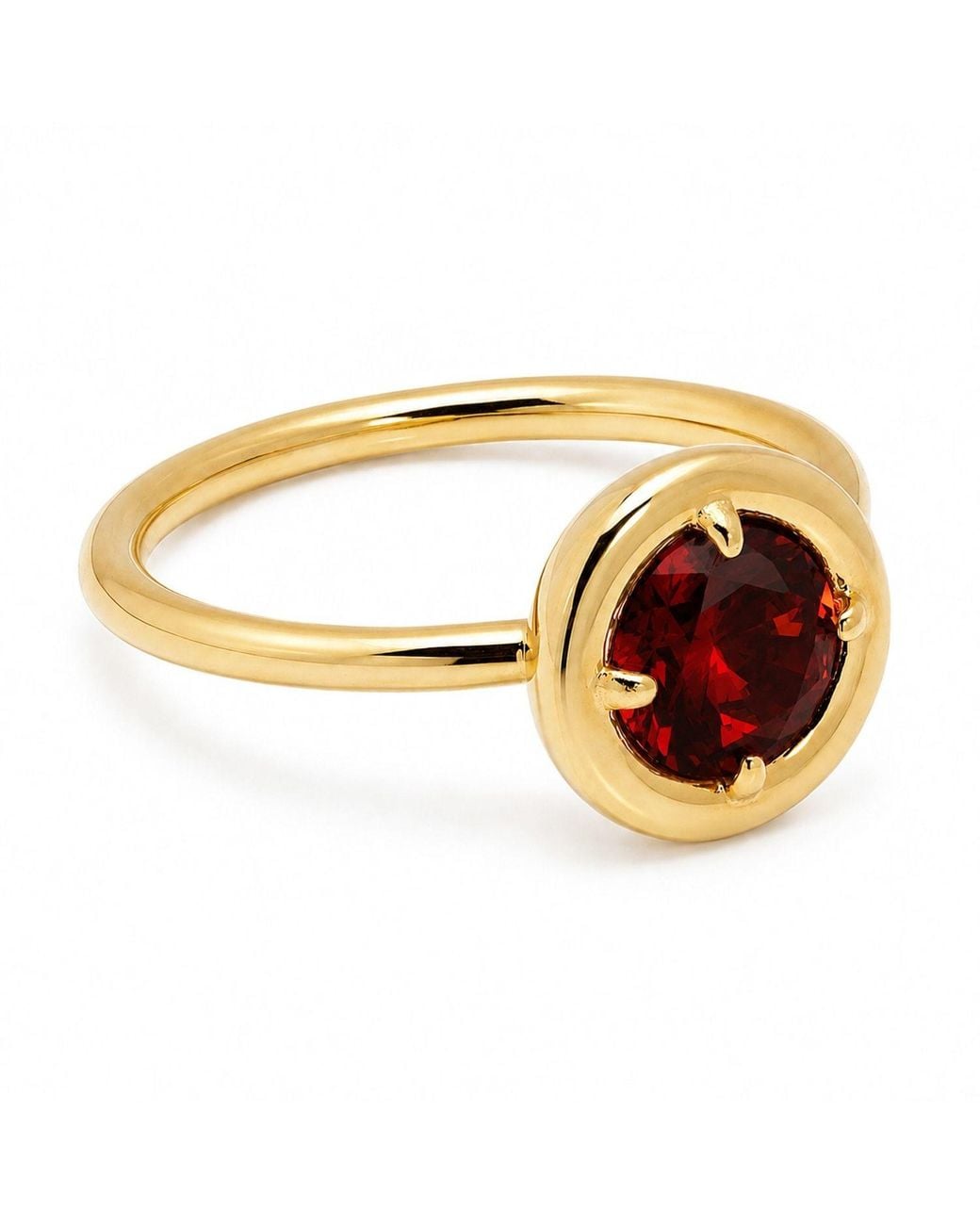 Belinda Jewelz Metallic Garnet Round Solitaire Chunky Ring