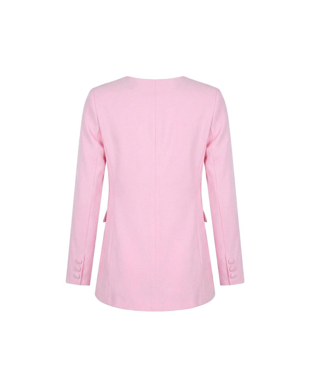 Modenaire Pink Sculptural Rose Blazer With Tailored Silhouette