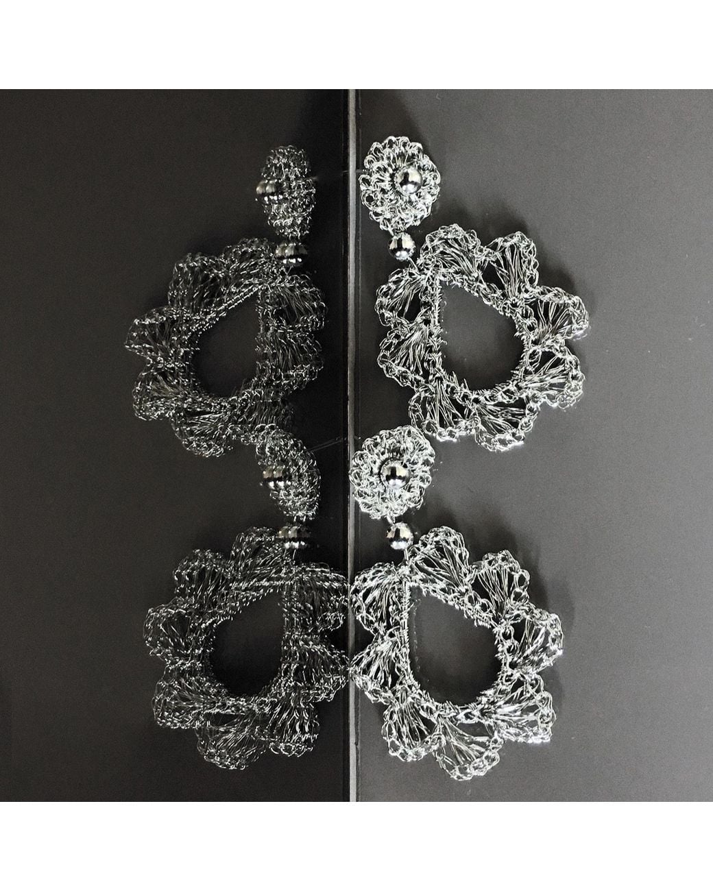 Lavish by Tricia Milaneze Metallic All Audrey Dangle Handmade Crochet Earrings