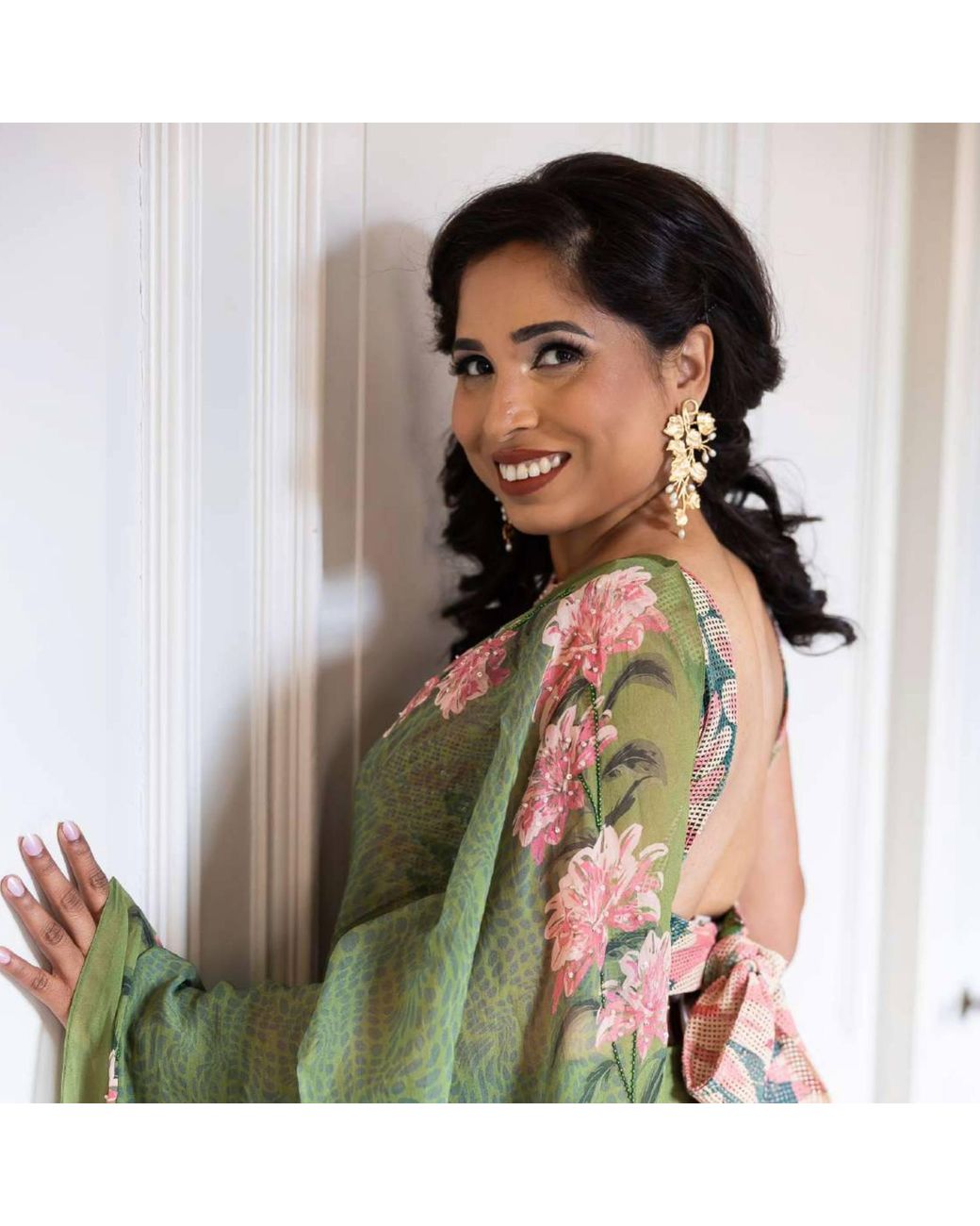 Meraki by Rashmi Bajaj Metallic Fiano De Perla Plated Dangle Earrings With Pearl Drops
