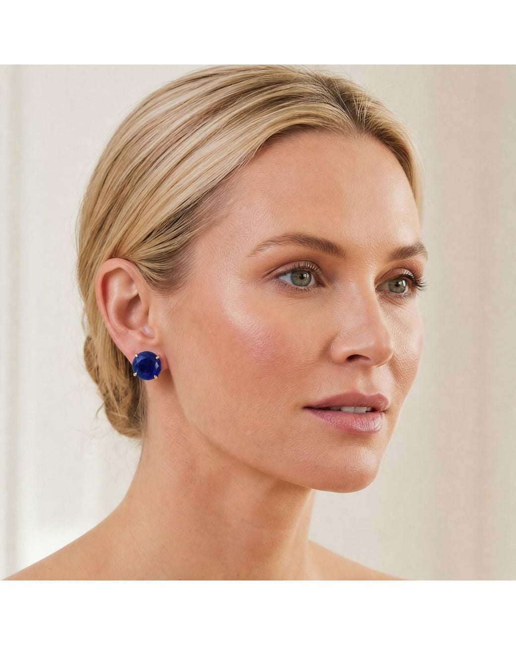 Heather Hawkins Jewelry Blue Radiate Oversized Gemstone Stud Earrings