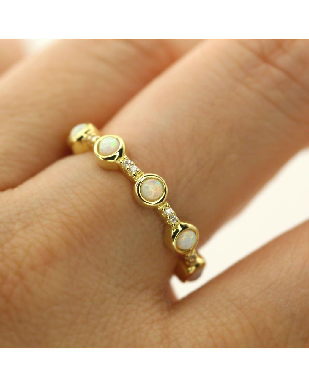 VicStoneNYC Fine Jewelry Metallic Luna Opal Diamond Ring