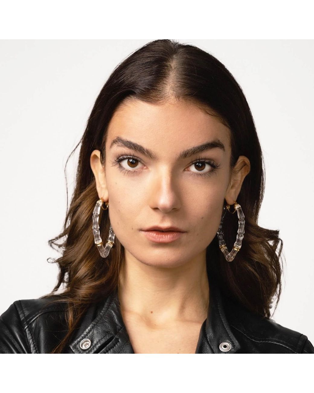 Gold & Honey Metallic Vivienne Bamboo Hoop Earrings