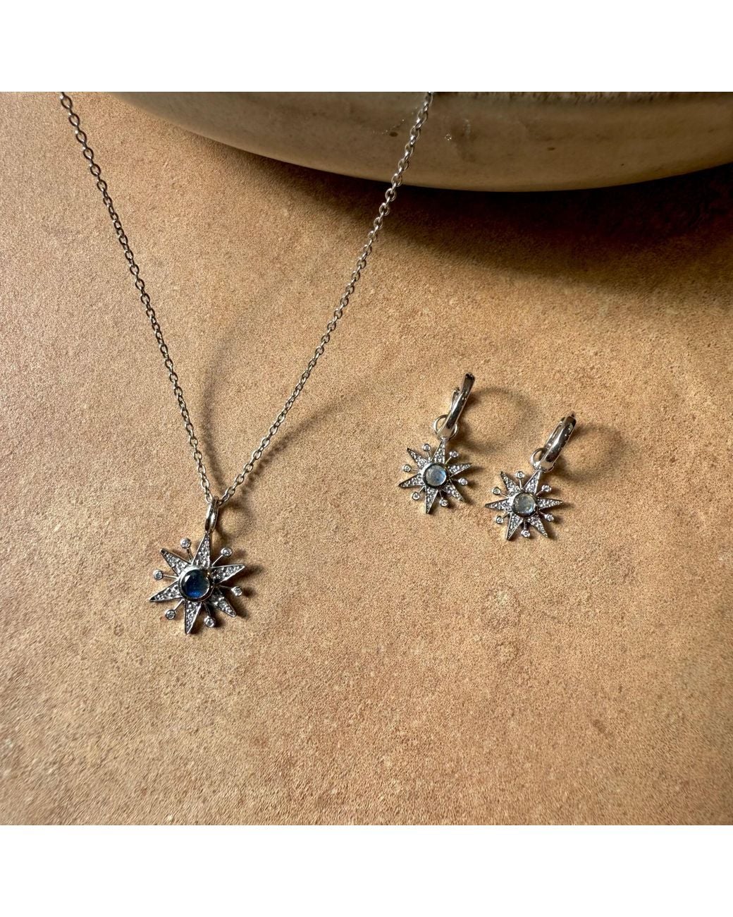 Zohreh White Limited Edition Diamond & Labradorite Star Pendant 9K