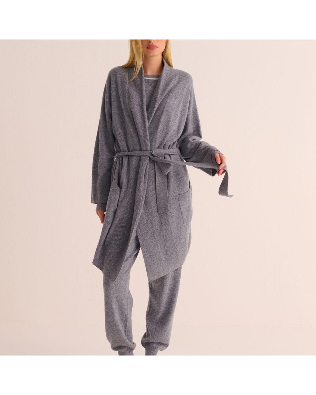 Mamu Dream Blue Pure Cashmere Robe