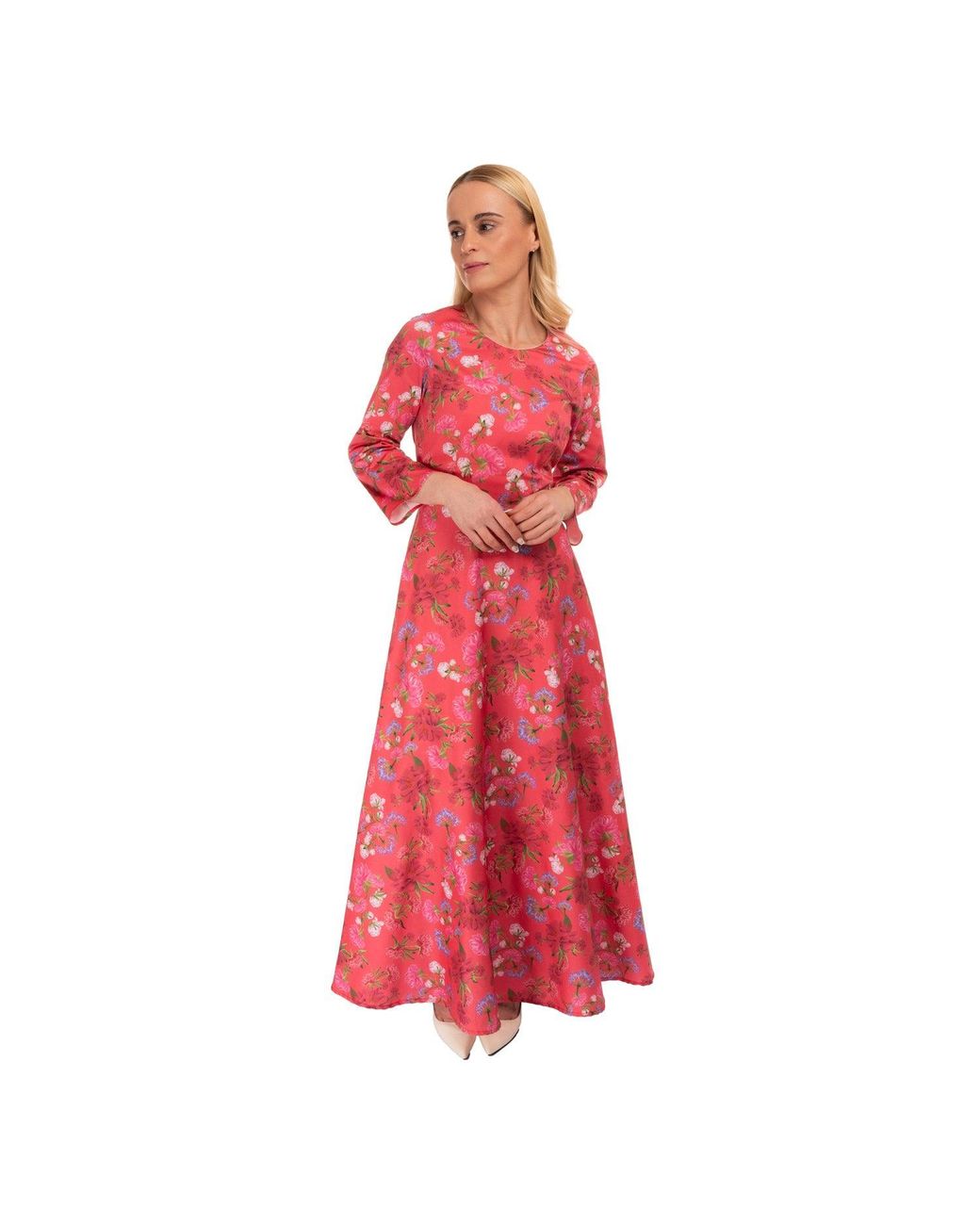 Sofia Tsereteli Red Floral Garnet Gown
