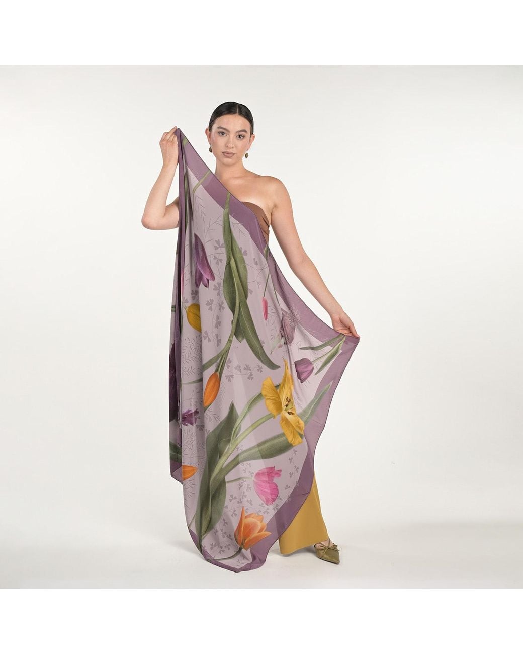 Silk&Soul Purple Tulip Scarf