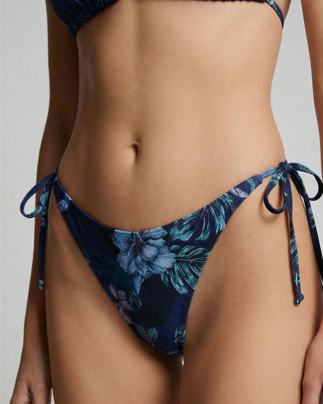 Lords of Harlech Blue Bonita Exotic Floral Bikini Bottom