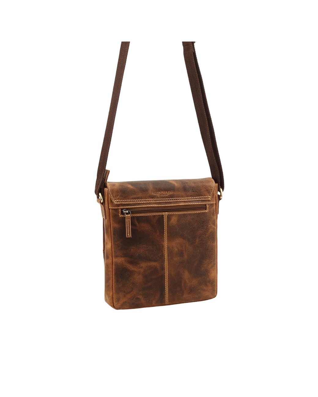 Lloyd Baker Brown Callum Distressed Leather Crossbody Bag for men