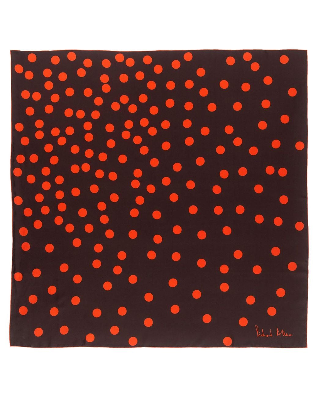 Richard Allan London Red Large Polka Silk Scarf