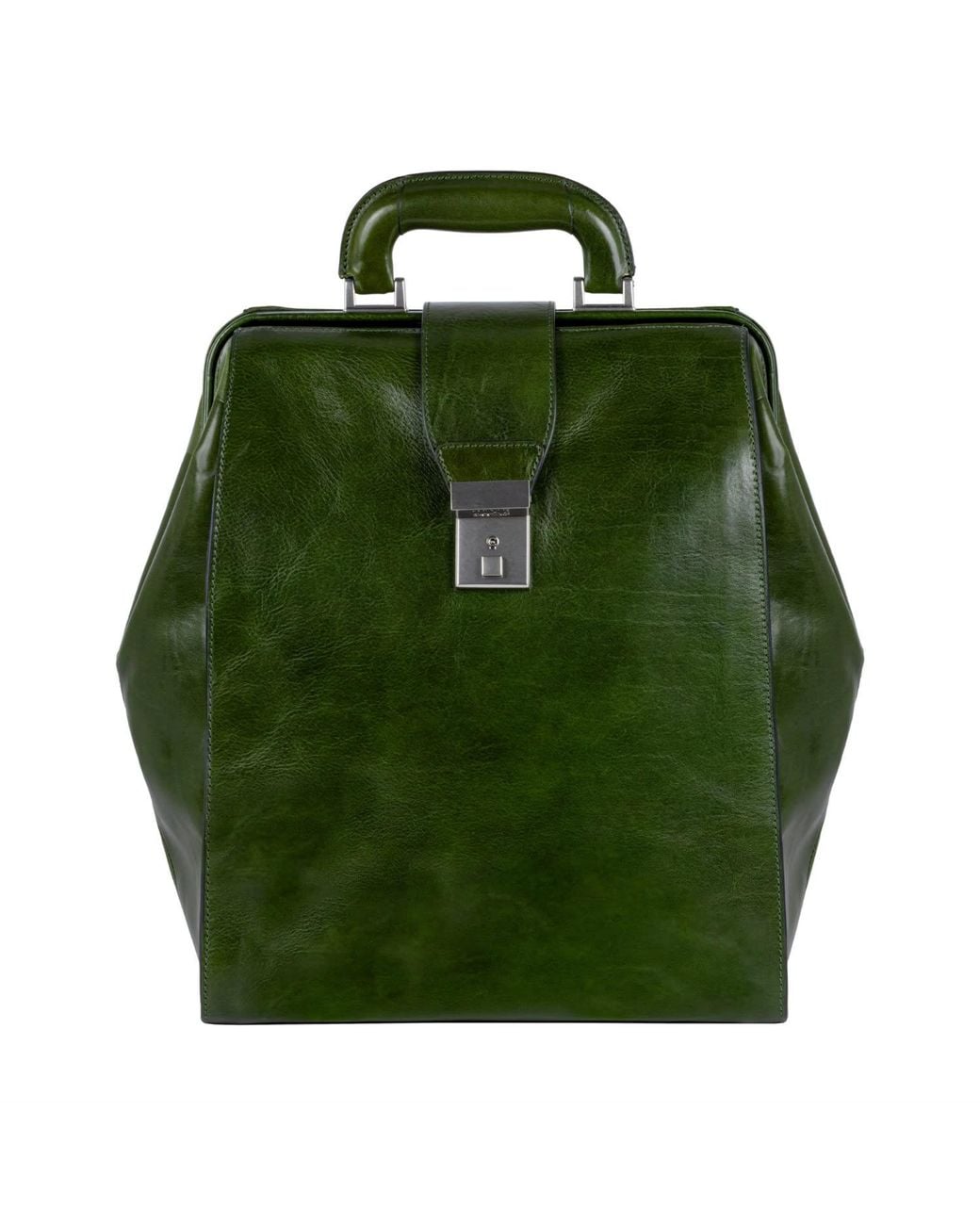 Time Resistance Green Leather Backpack for men