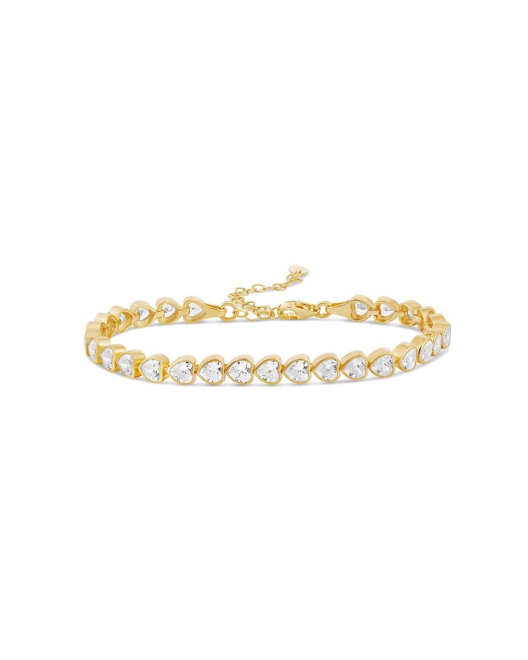 SHYMI Metallic Mini Heart Bezel-Set Tennis Bracelet