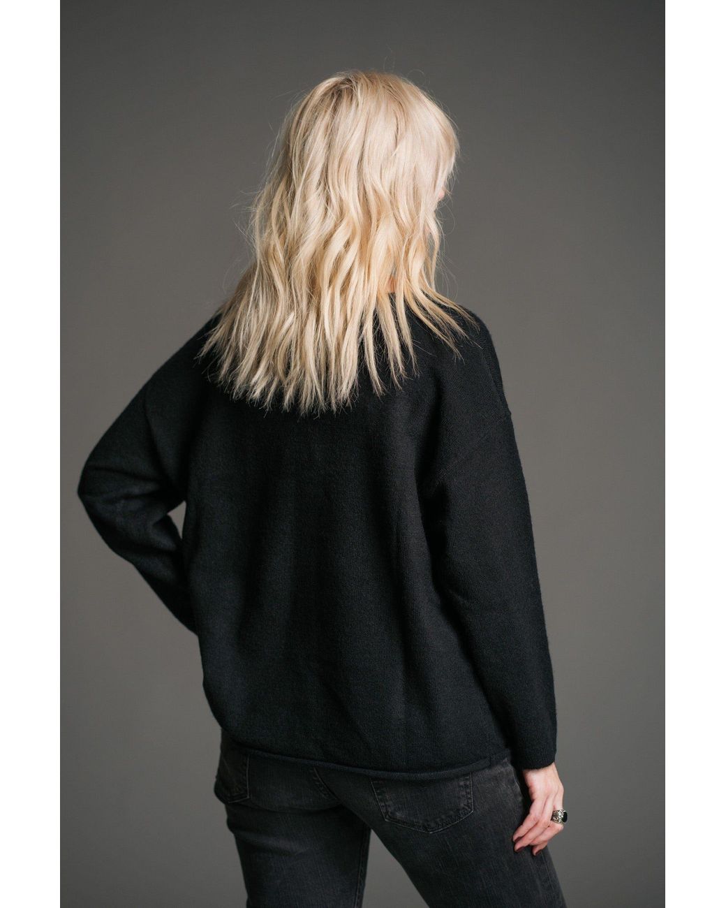 Little Lies Black Skull Knit Jumper
