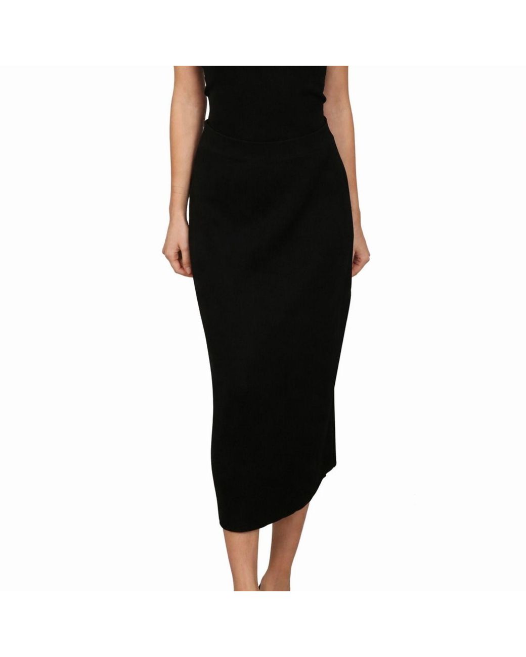 Nuvv Collection Black Elastic Waist Elegant Knit Skirt