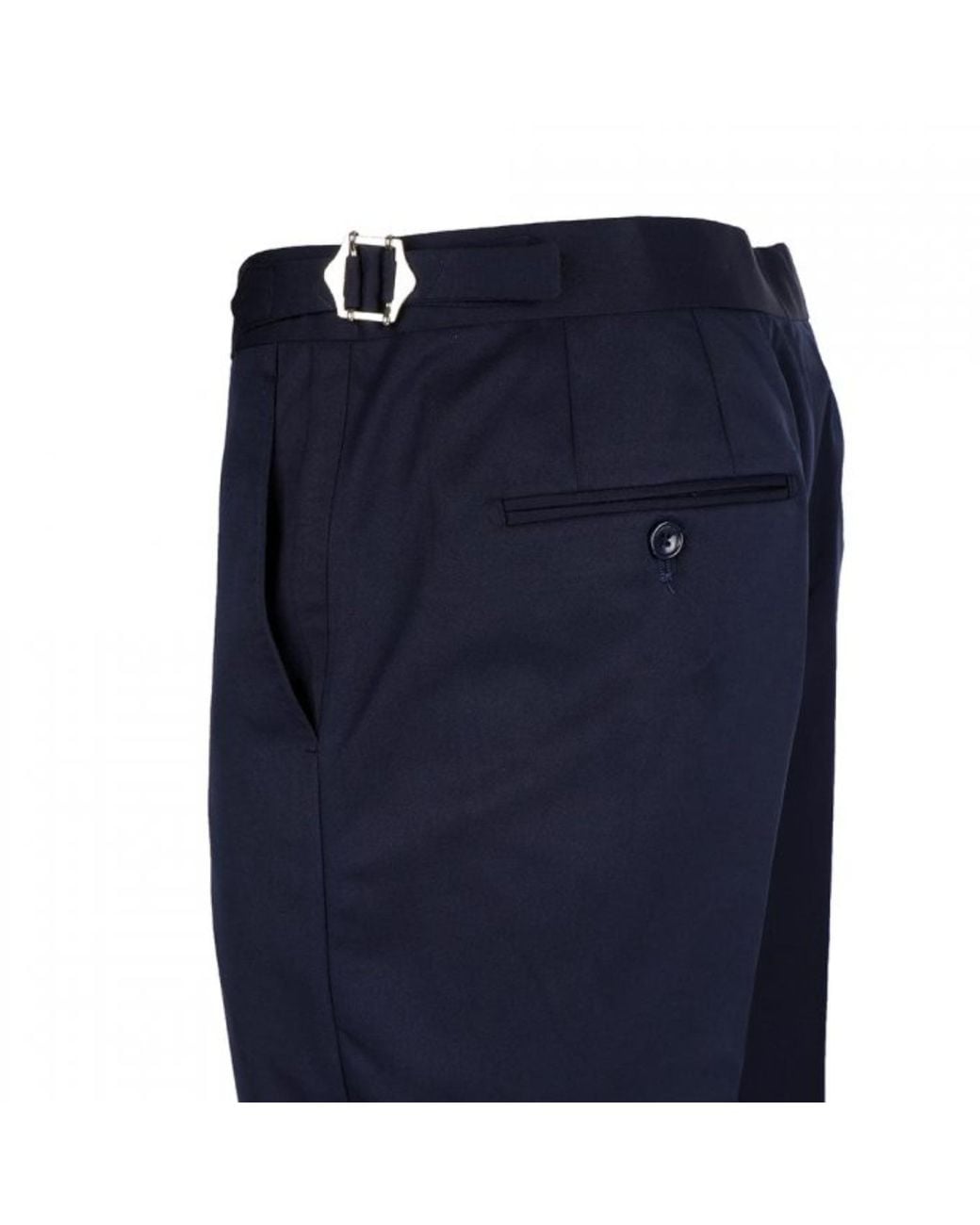 DAVID WEJ Blue Aldo Plain Smart Trousers With Side Adjusters – for men