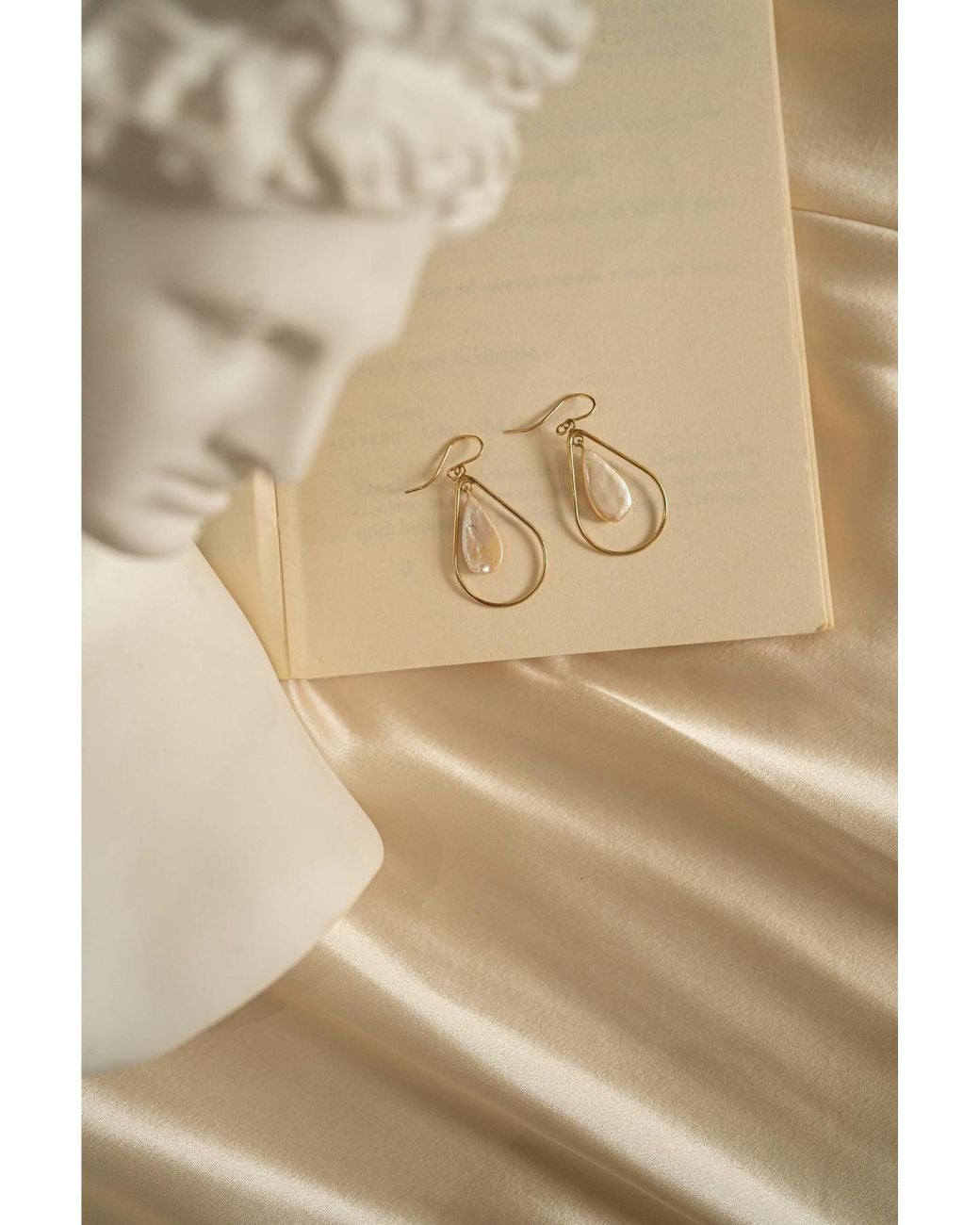 Katy Faye Metallic May Pearl Earrings