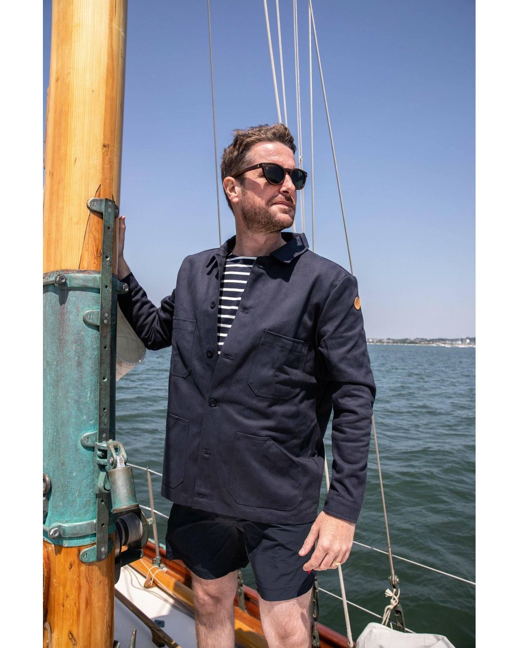Arthur Beale Blue Canvas Utility Jacket