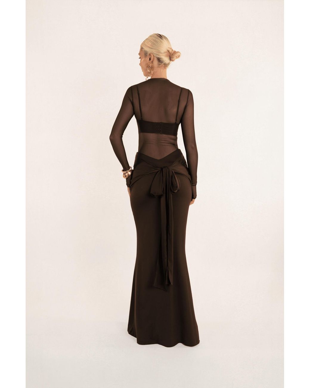 Clerestory Brown Seraphine Three-Piece Sheer Assembly Gown