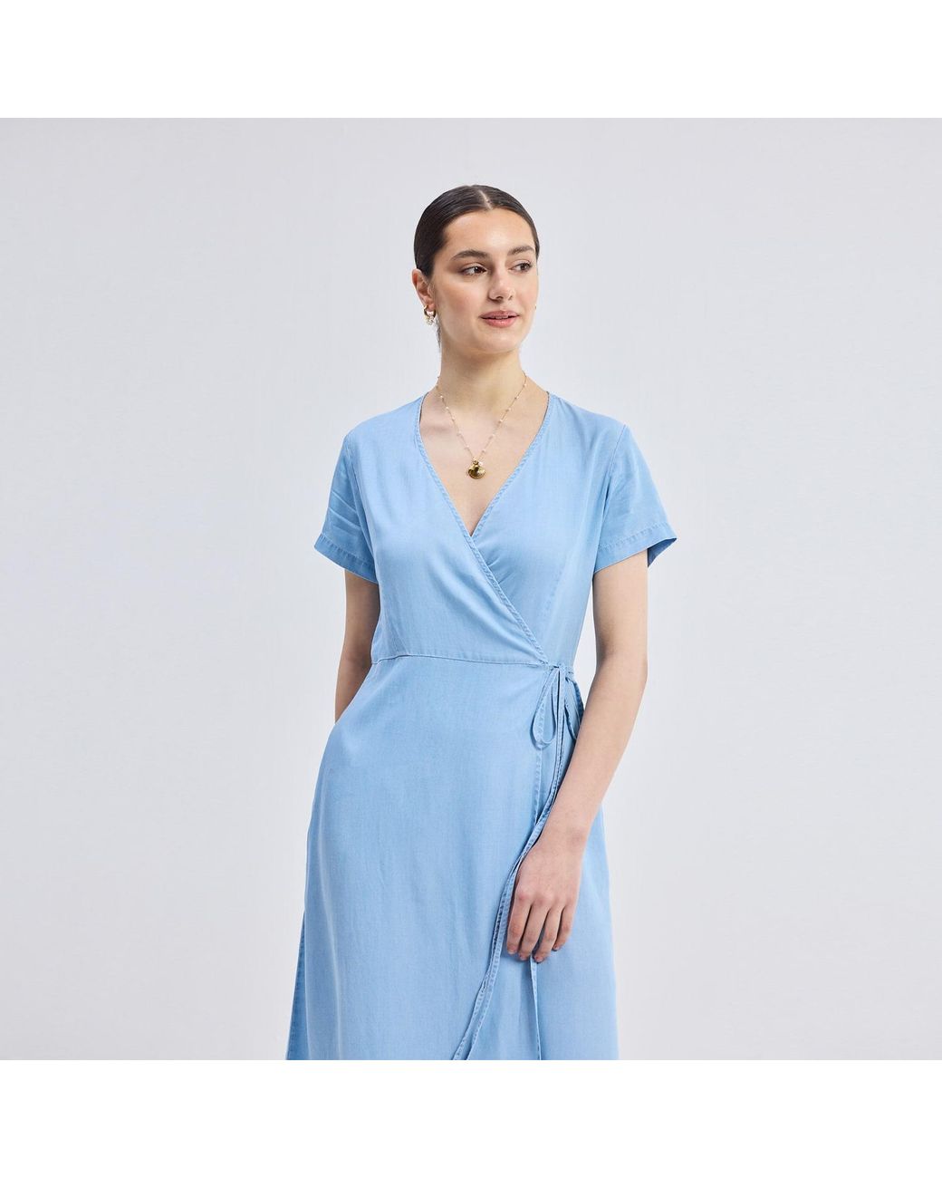 REISTOR Blue Maxi Wrap Dress