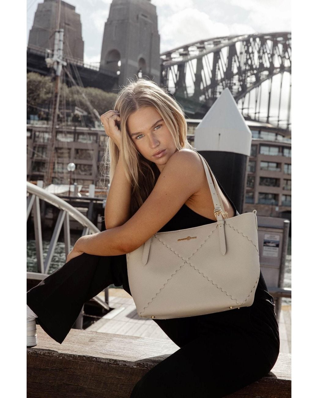 Orange Cube White Dusk Mosaic Tote