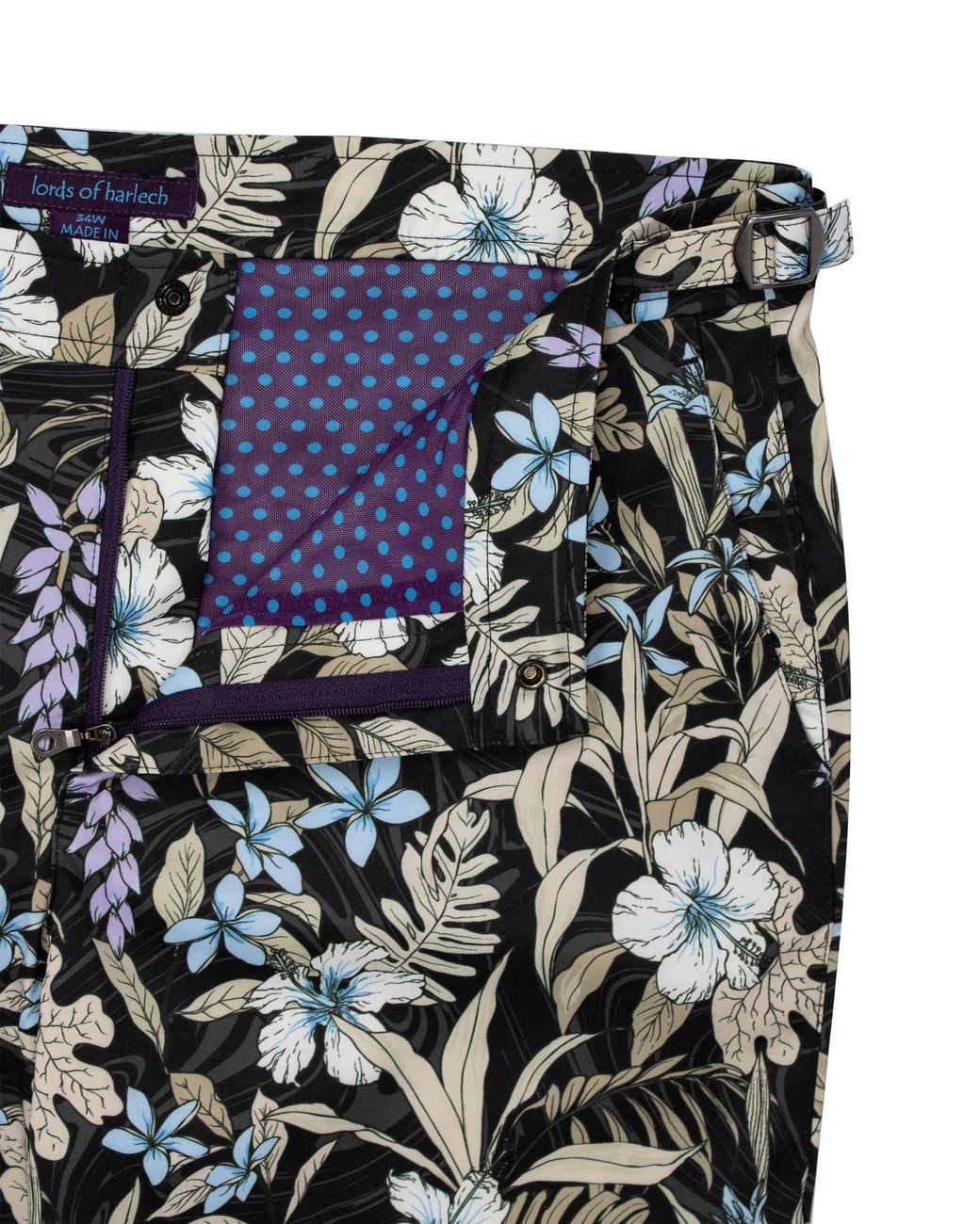 Lords of Harlech Pool Swirl Floral Black for men