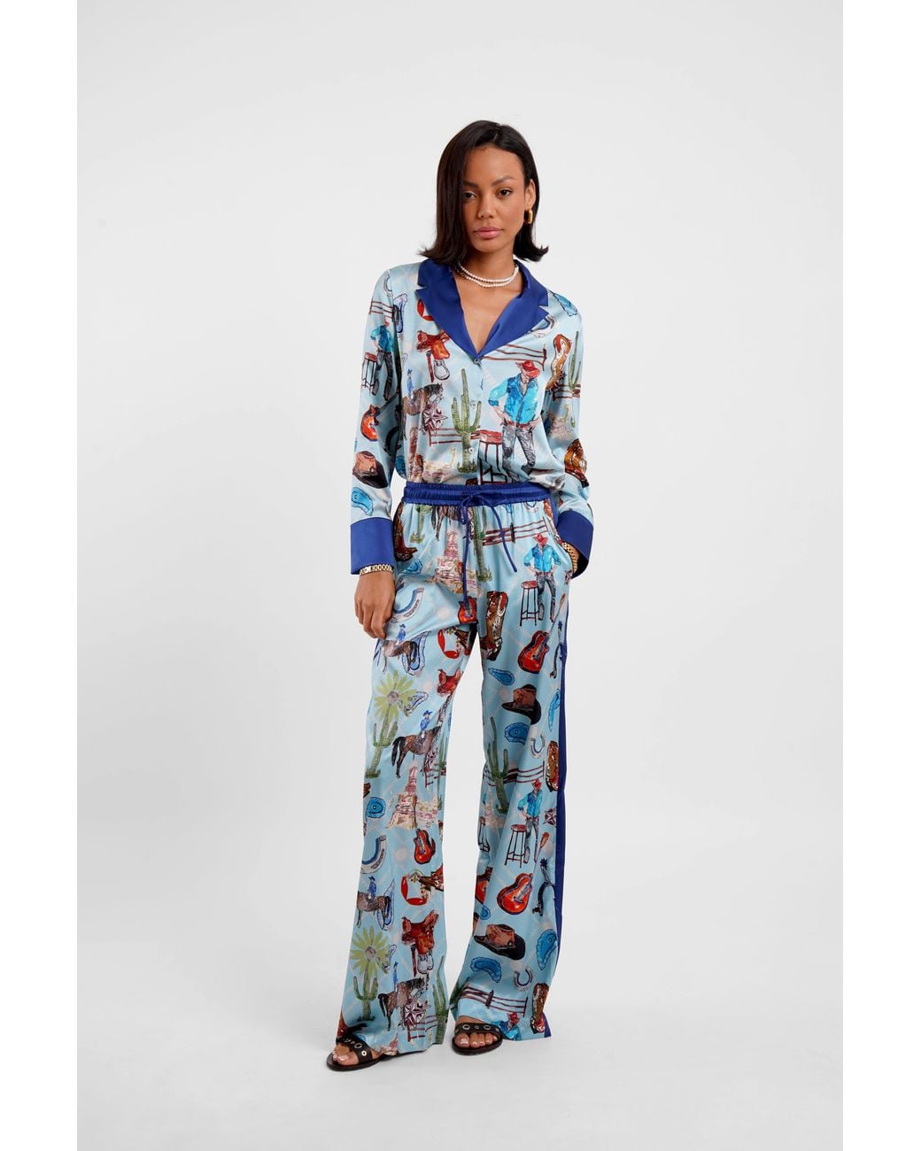 Jessica Russell Flint Blue Blazer Shirt