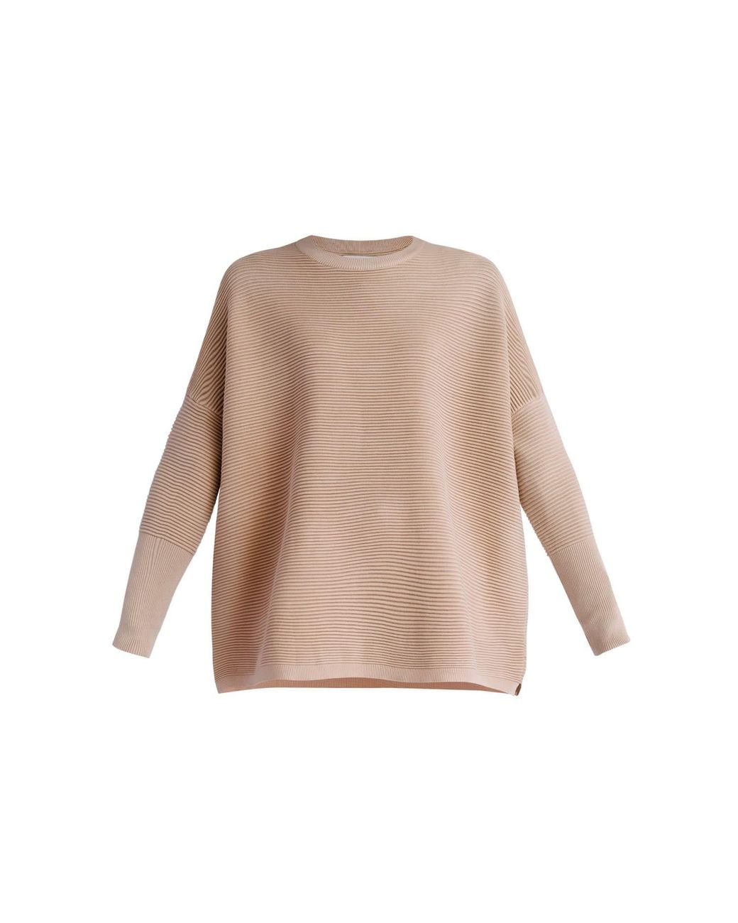 Paisie Natural Ribbed Jumper In Almond