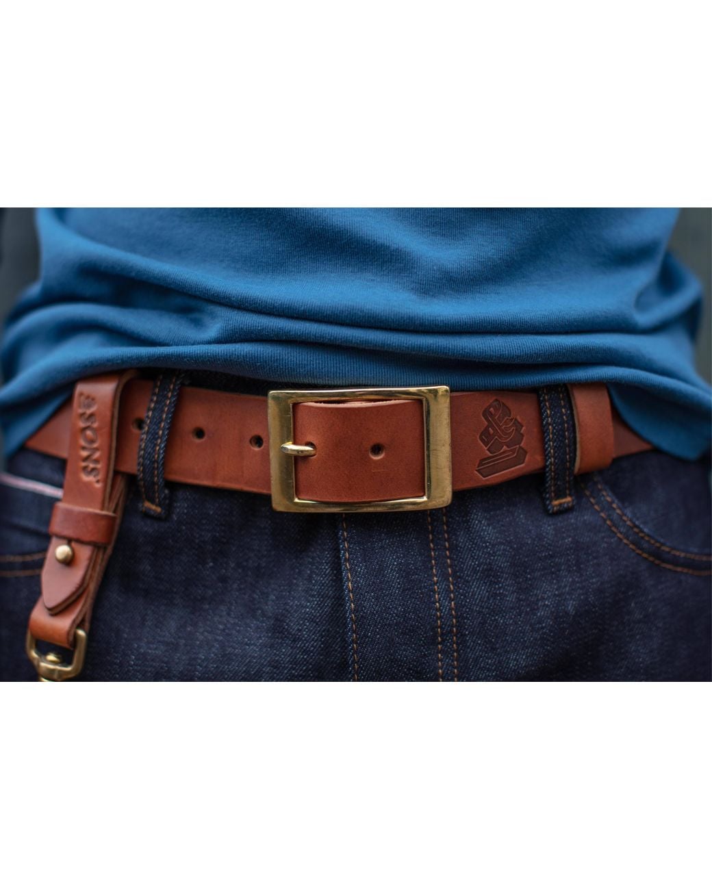 &SONS Trading Co Brown Neutrals &Sons Tan Leather Belt for men