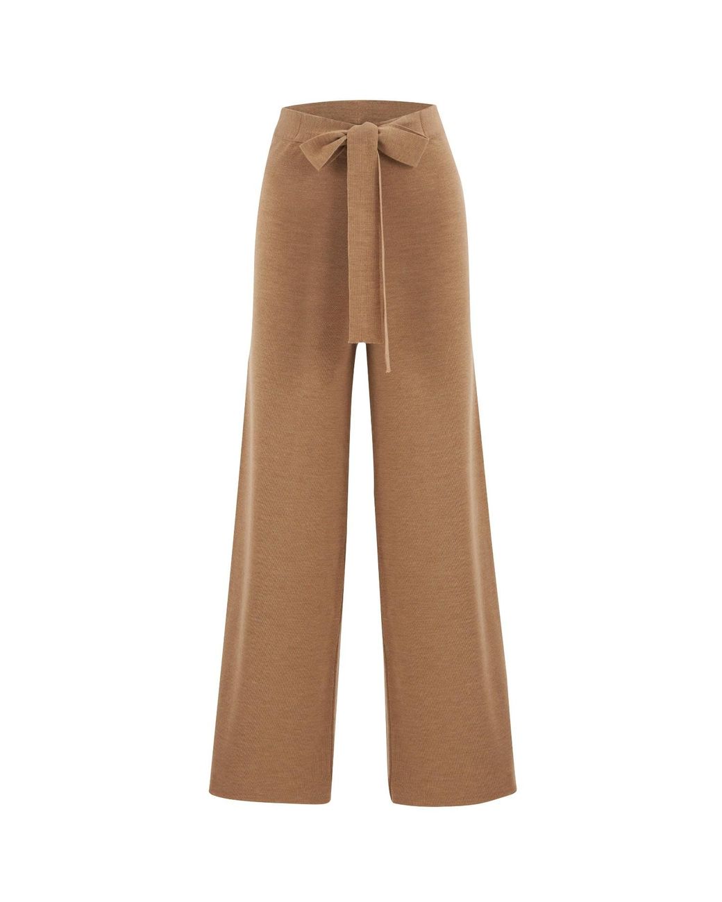 Peraluna Brown Bell Bottom Knit Trousers