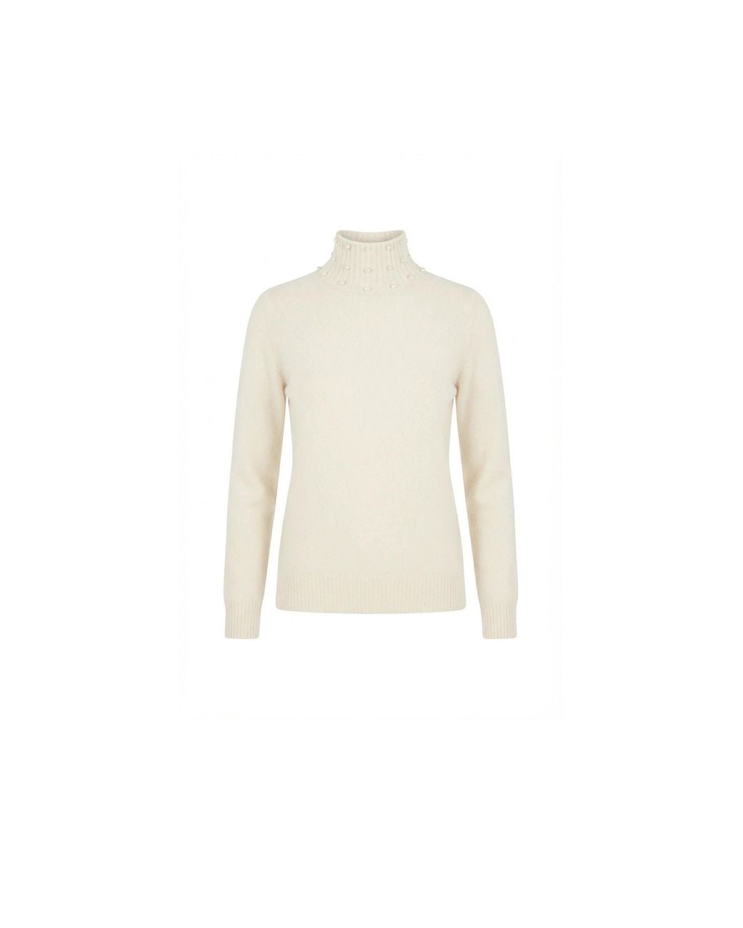 James Lakeland White Neutrals Pearl Neck Jumper