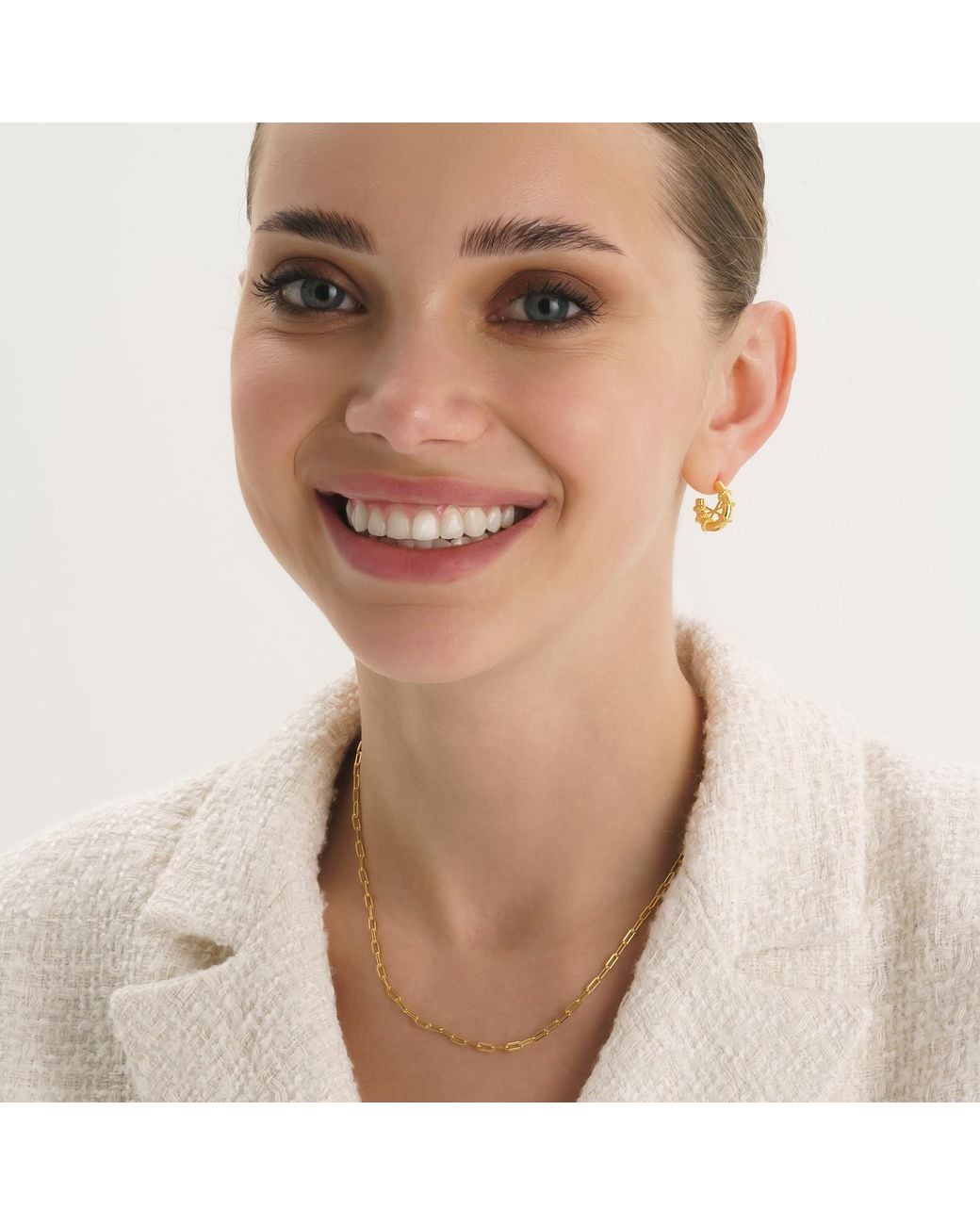 Elk & Bloom Metallic Chunky Rope Huggie Hoop Earrings