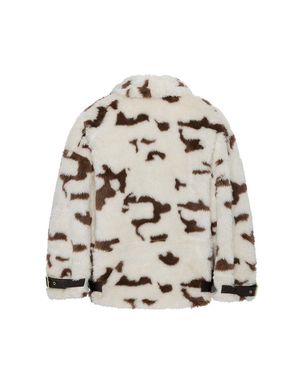No Pattern Coat No'design Neutrals Cow Belted Short Coat | Lyst