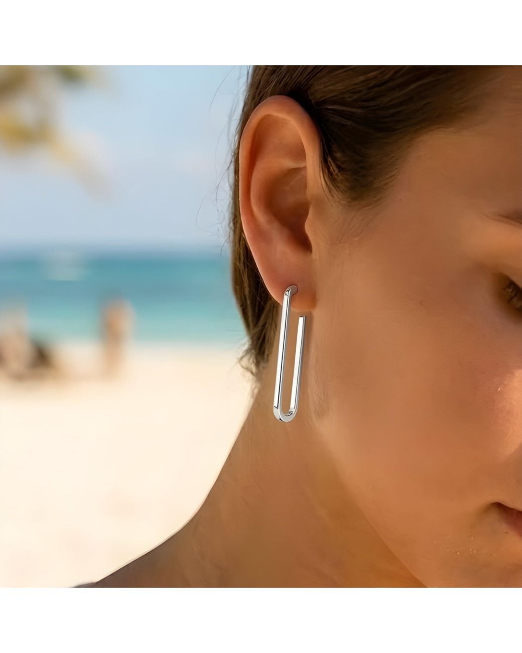 With Love Darling White Mia Long Link Earrings