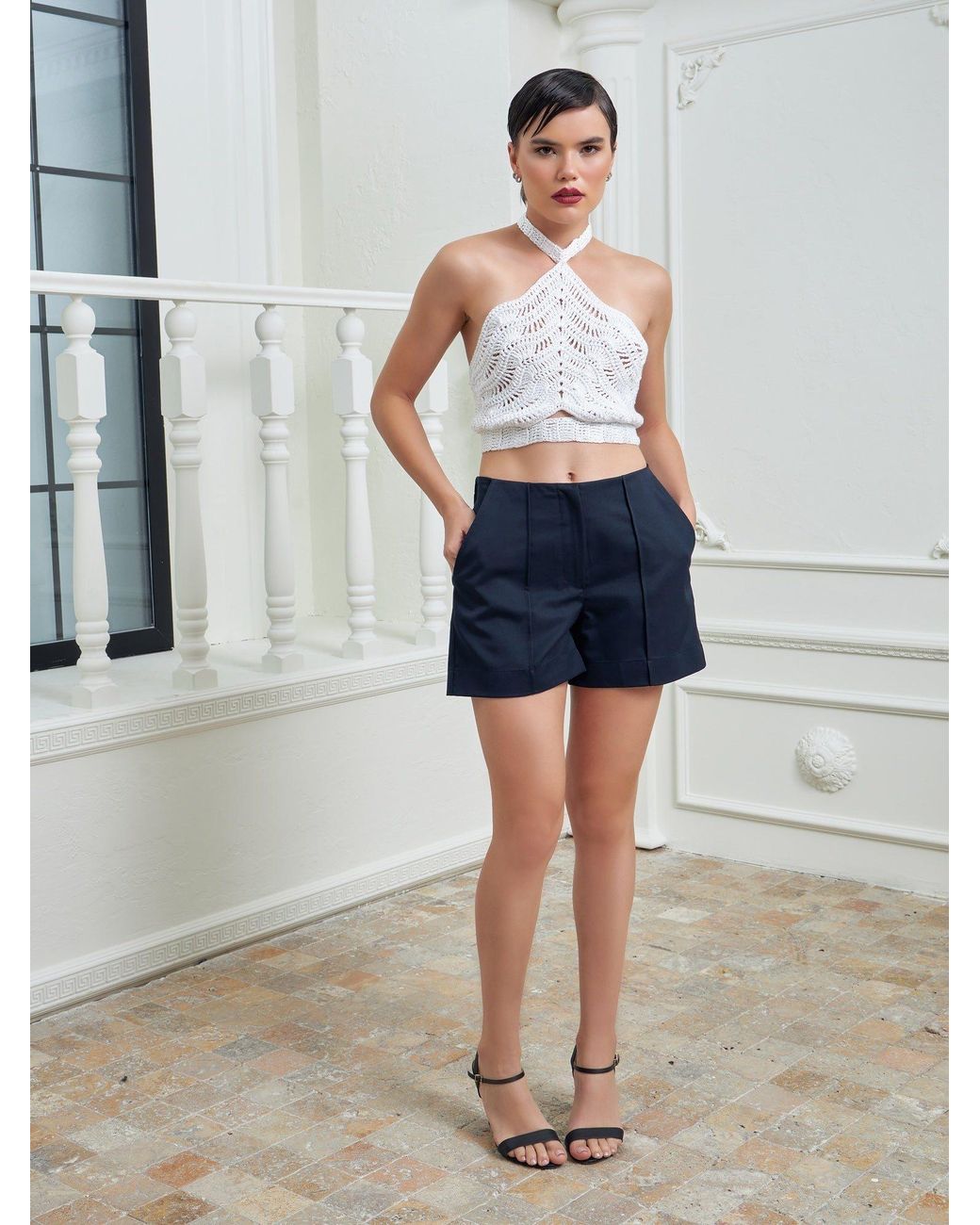 Lumina Eligma Blue Clean Cut Shorts