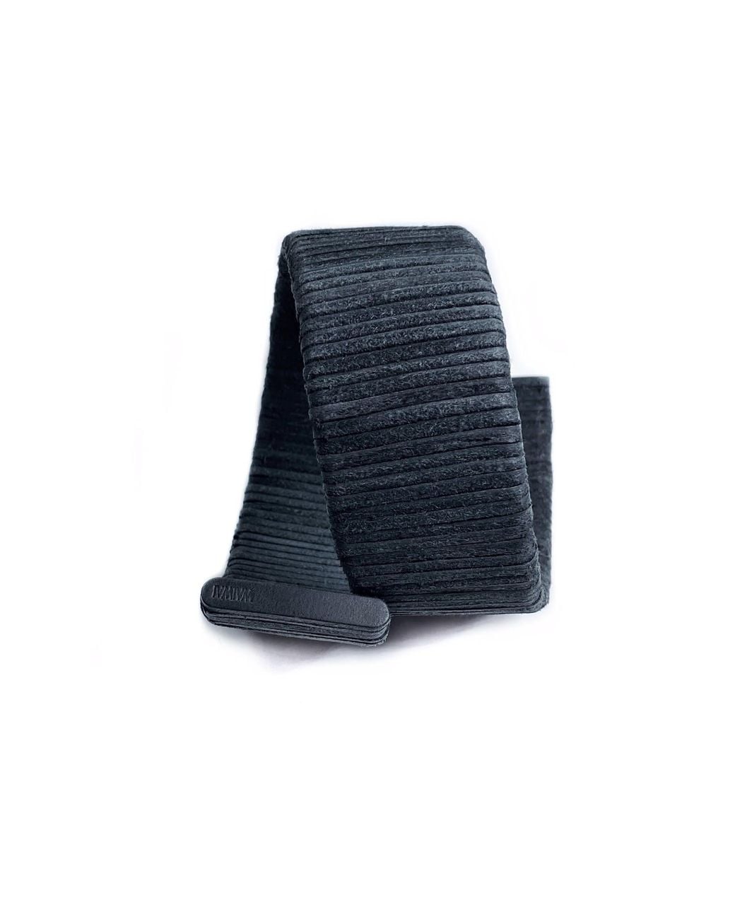 WAIWAI Black Ribbed Cuff Bracelet