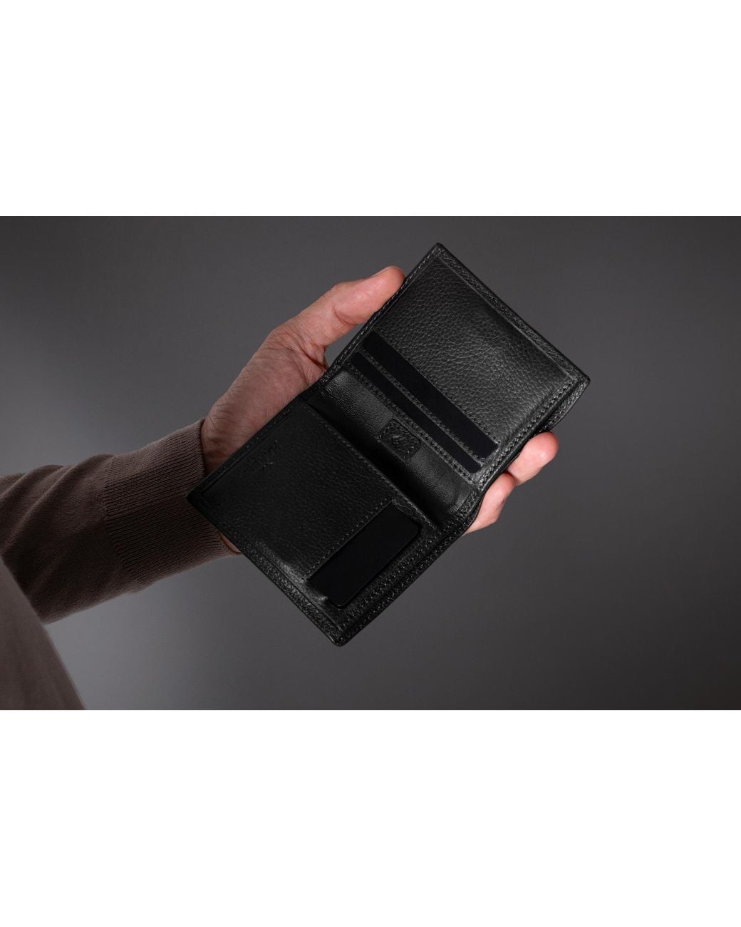 Harber London Black Rfid Legacy Bifold Wallet for men