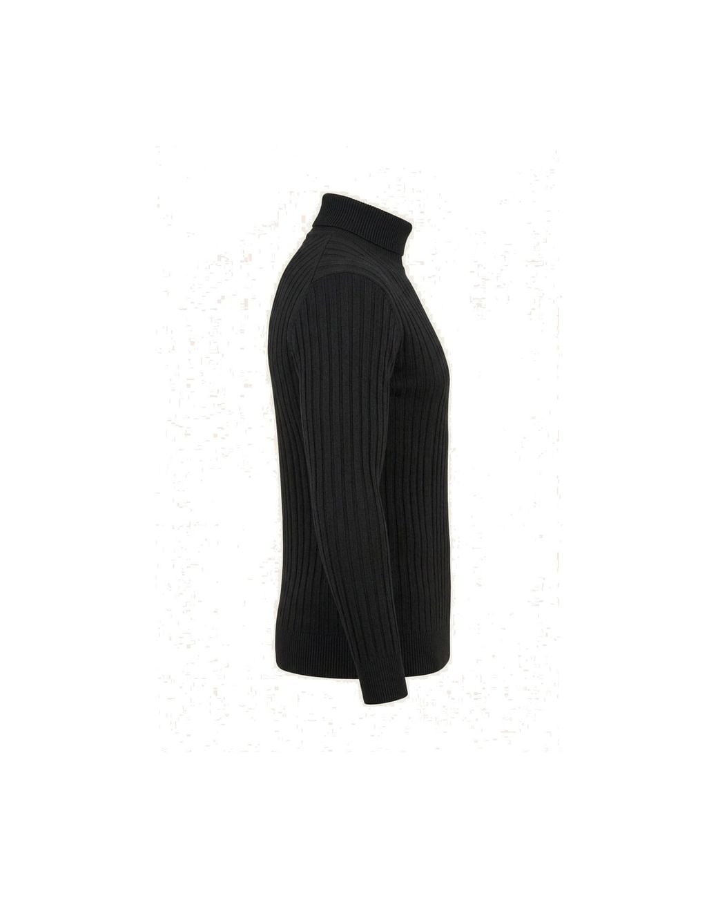 Ron Tomson Black Roll Neck Ribbed Sweater for men
