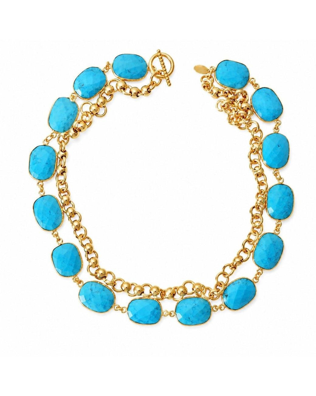 Persia Dona Jewelry Blue X Toggle Chain Necklace