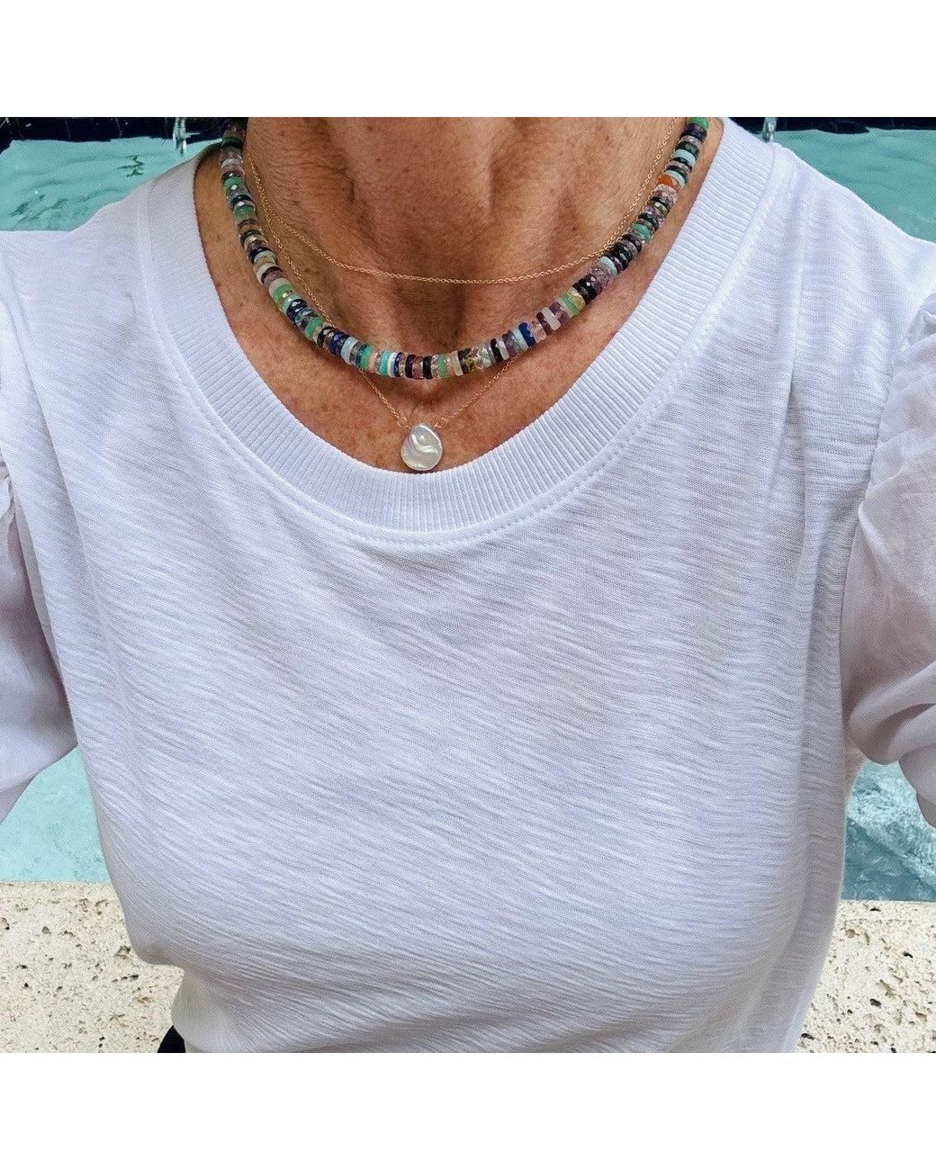 Lexi Jewelry Metallic Aurora Heishi Necklace