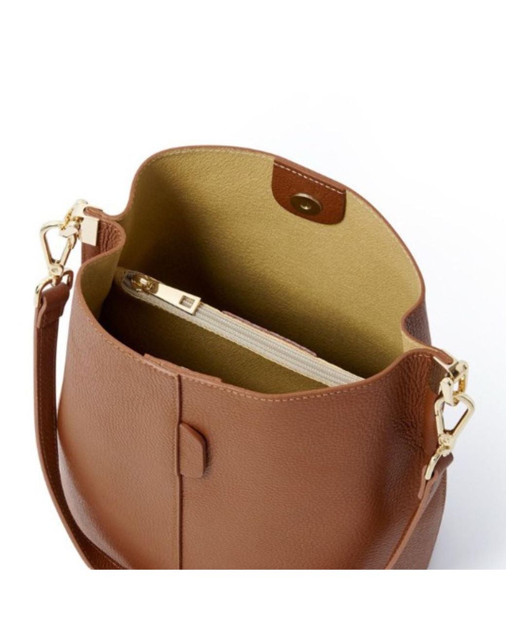 Betsy & Floss White Neutrals Lecco Leather Bucket Bag