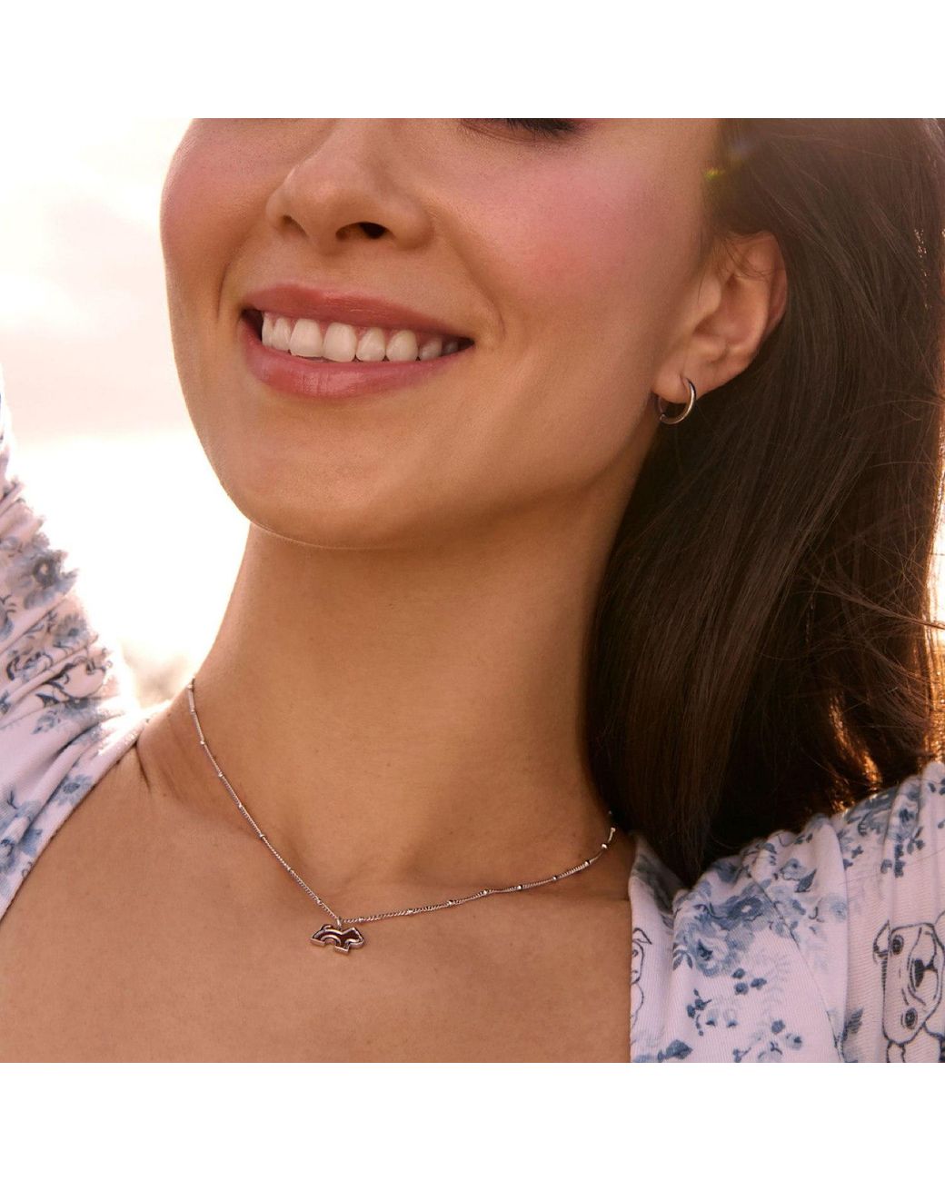 Cloud Haven Metallic Mini Dainty Logo Pendant Necklace